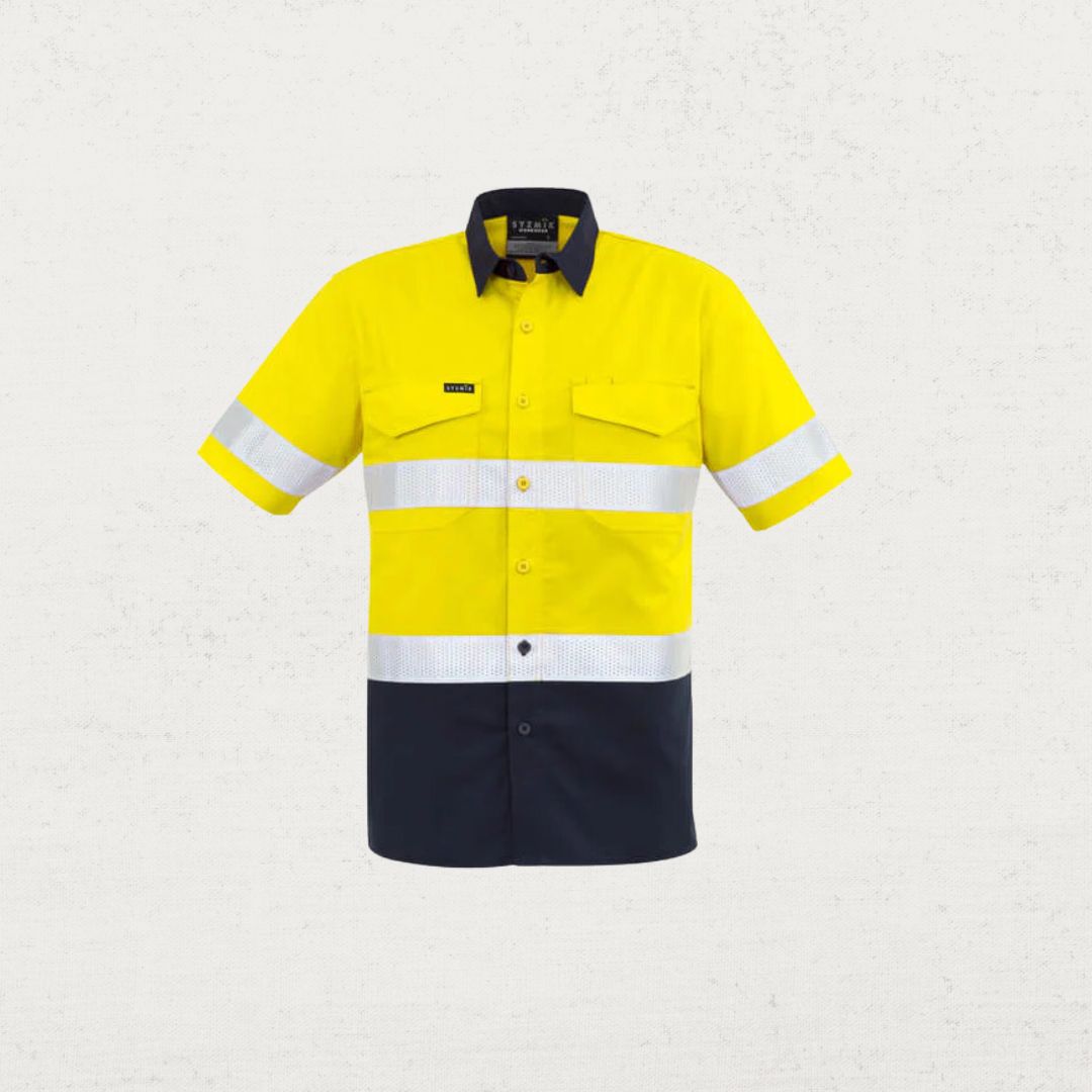 Rugged Cooling Taped HiVis Spliced Short Sleeve Shirt