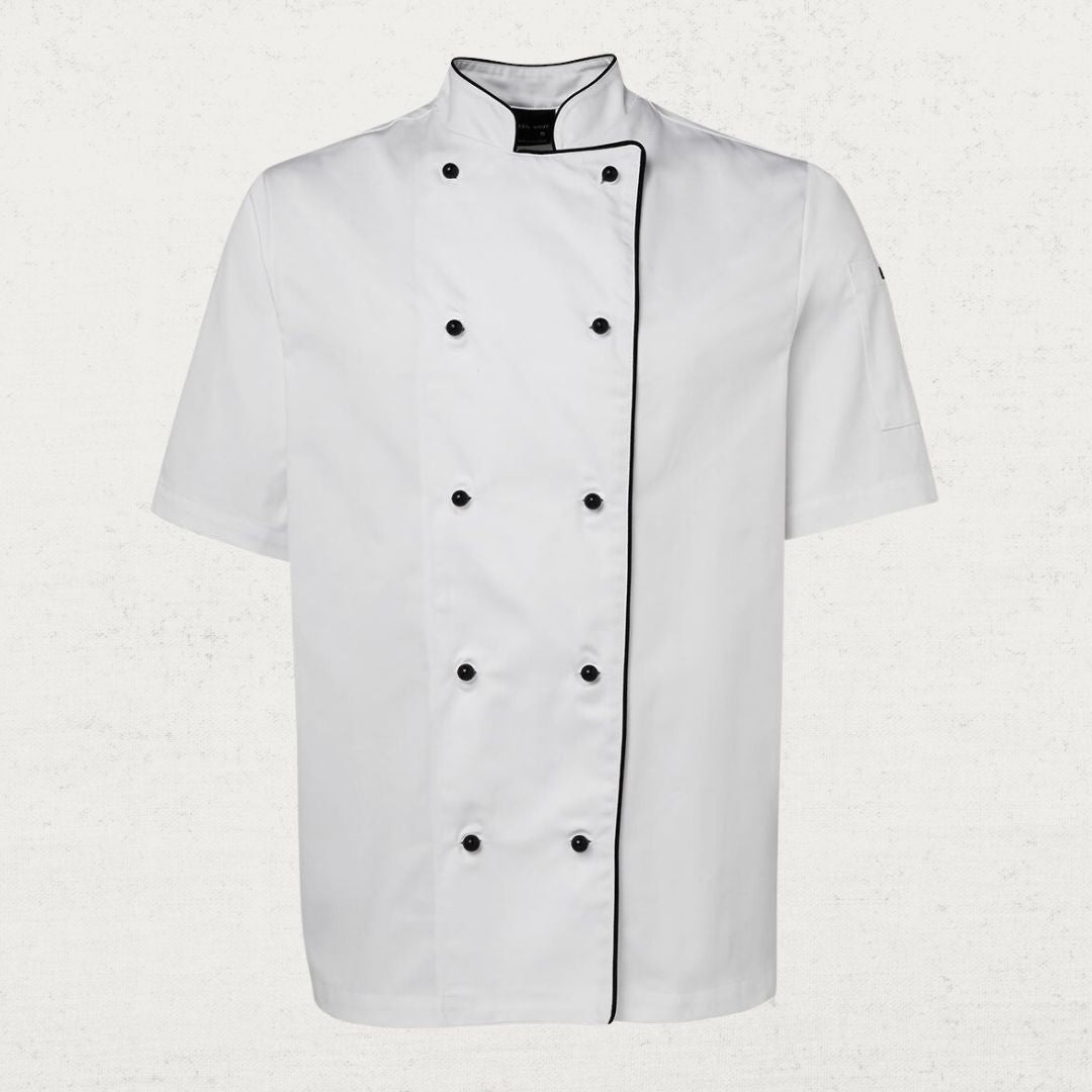 Short Sleeve Chef Jacket With Piping