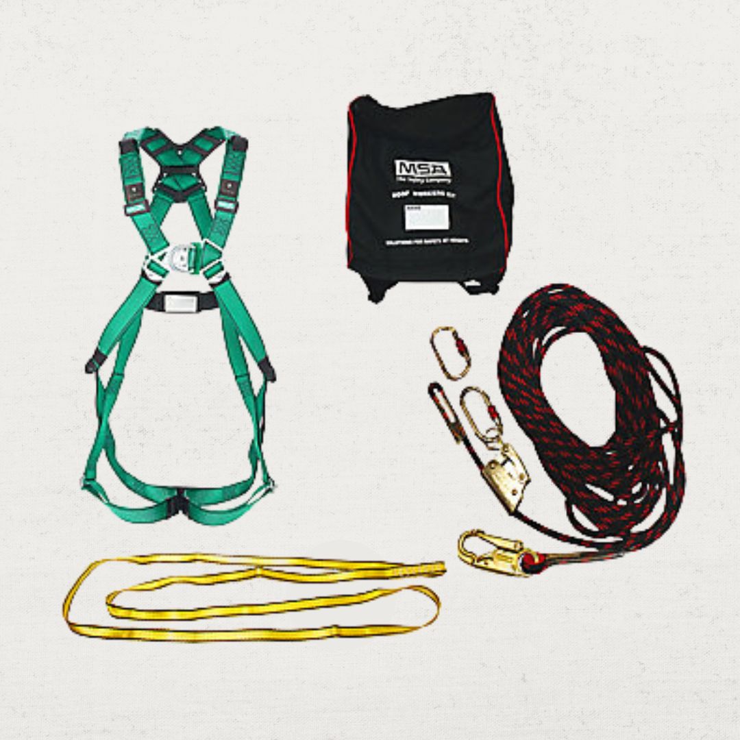 V-Series Roof Workers Fall Protection Kit With V-FORM Harness & 15 Metre Kernmantle Rope