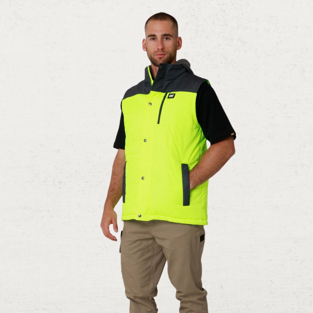 Hi Vis Hooded Work Vest