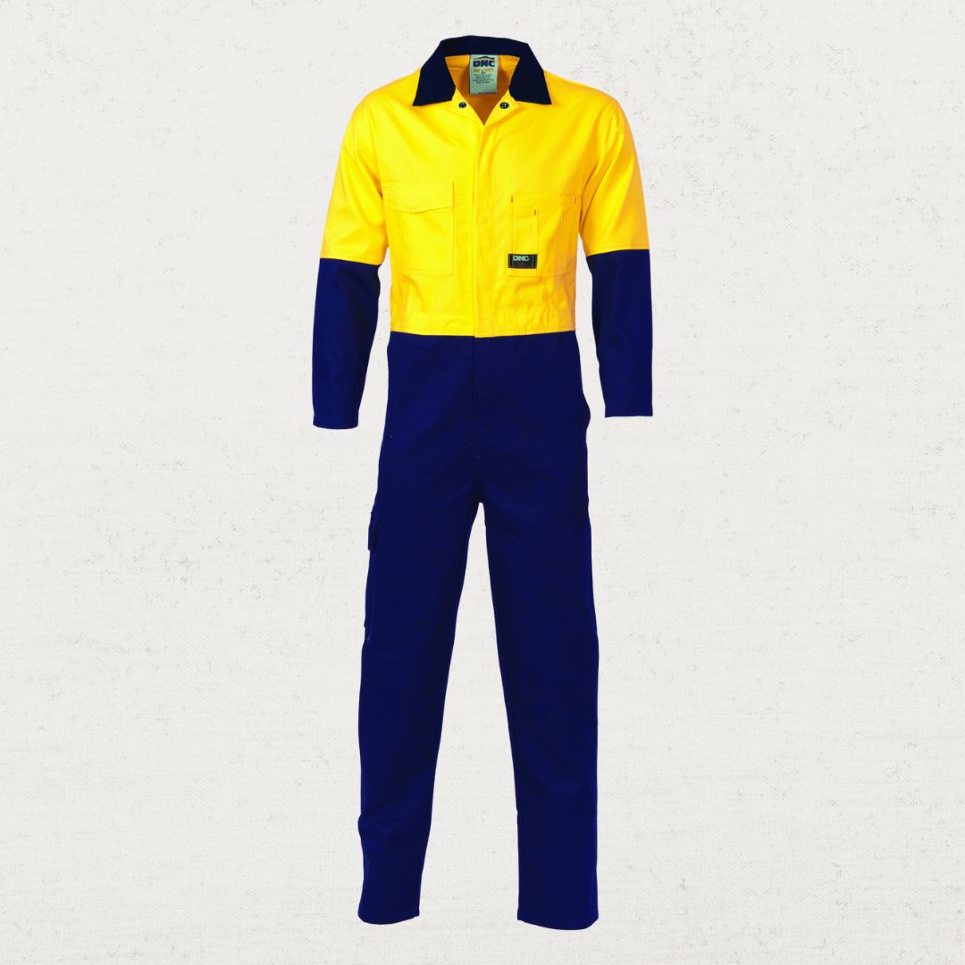 Hi Vis Lightweight 190gsm Cotton Drill Coverall