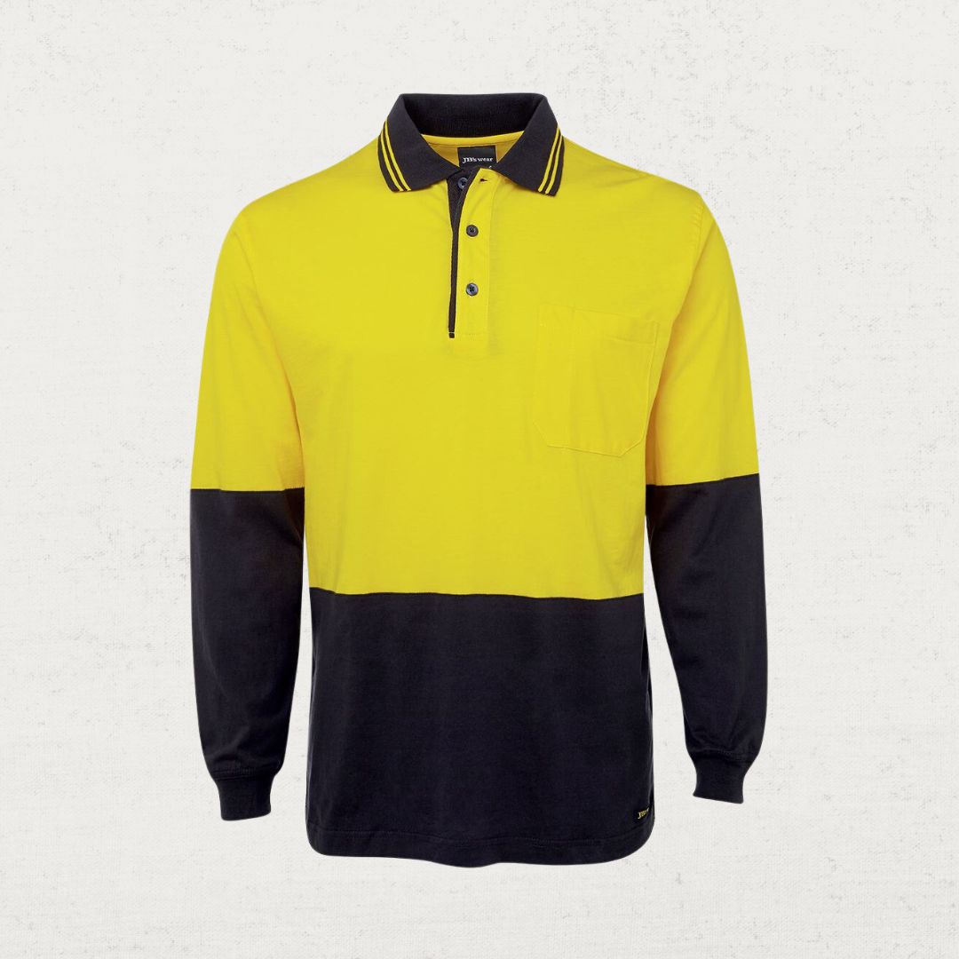 Hi Vis Long Sleeve Cotton Polo