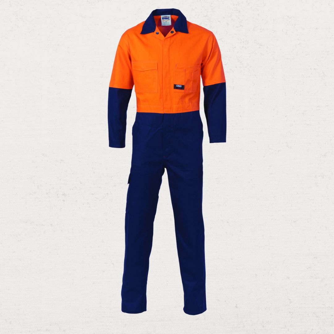 Hi Vis Lightweight 190gsm Cotton Drill Coverall