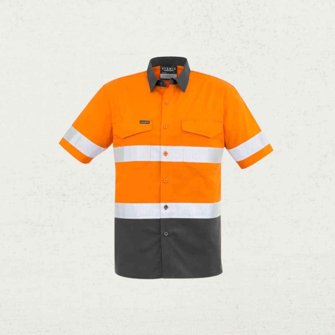 Rugged Cooling Taped HiVis Spliced Short Sleeve Shirt