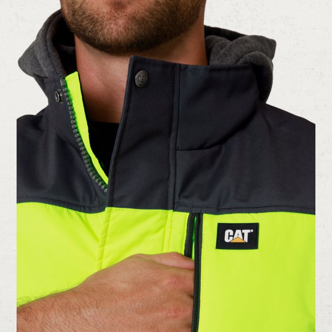 Hi Vis Hooded Work Vest