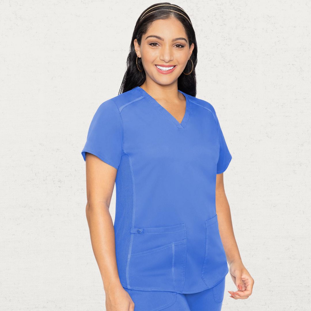 V-Neck Shirt Tail Scrub Top