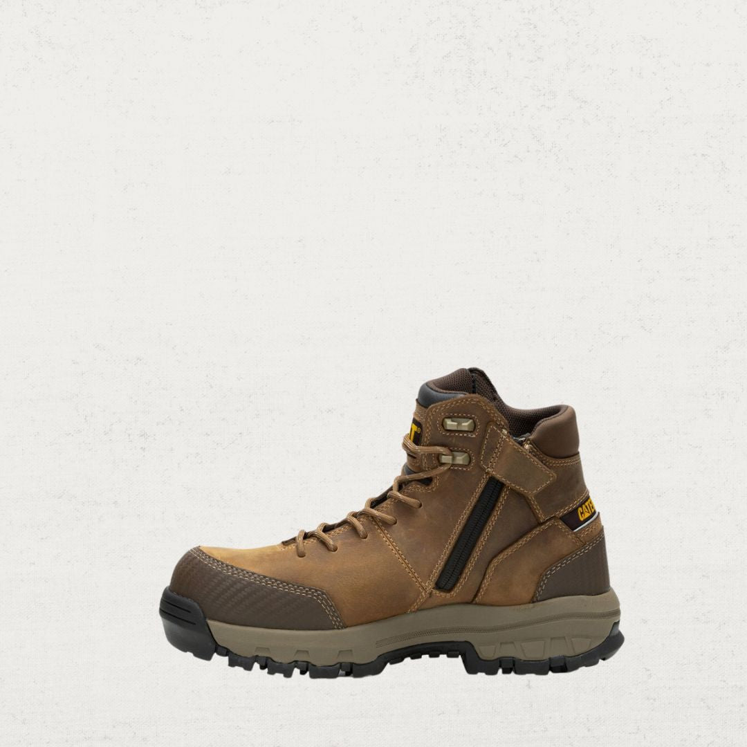 Device Side Zip Waterproof Work Boot - Dark Beige