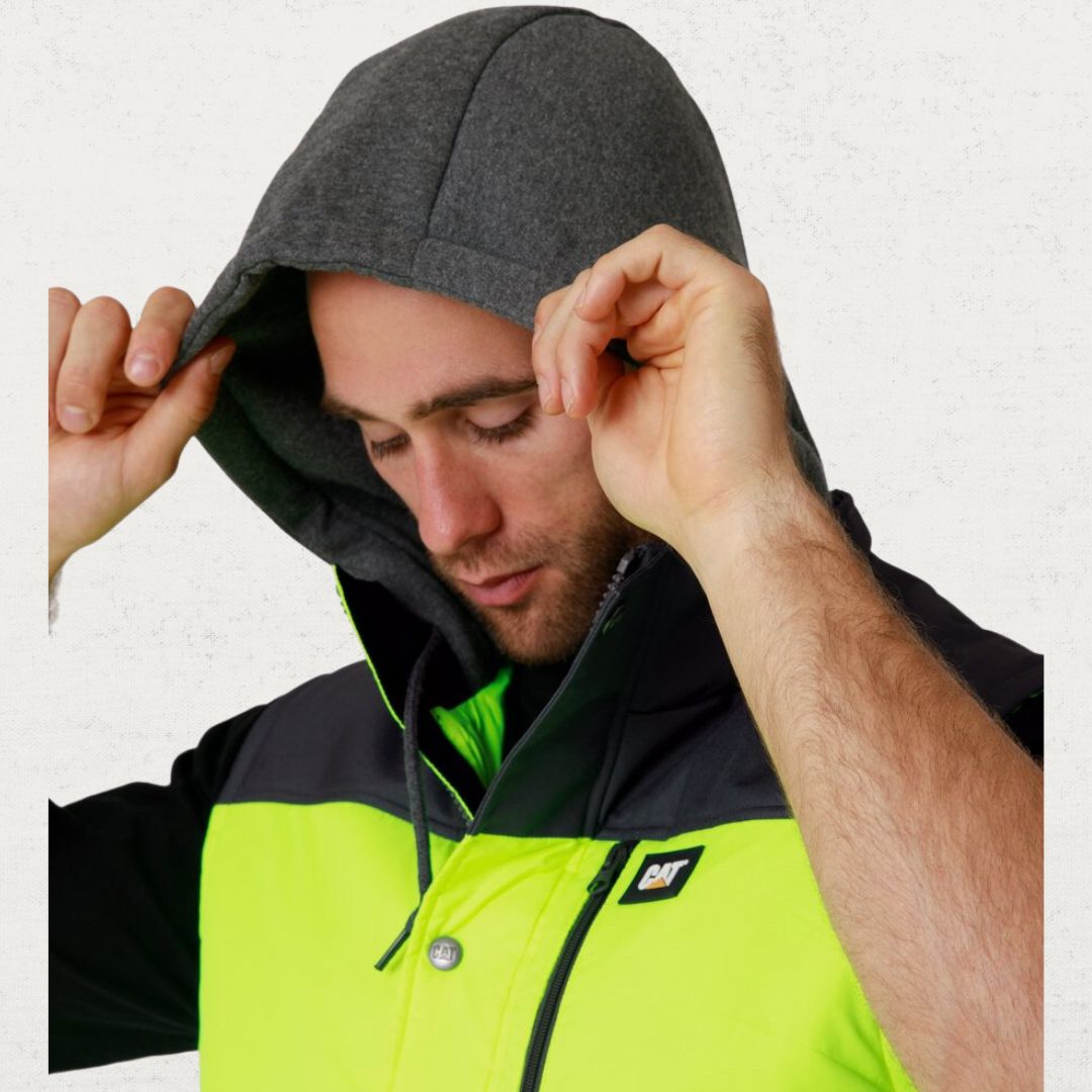 Hi Vis Hooded Work Vest
